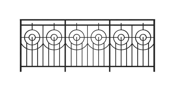 栅栏孤立在白色3D渲染图片下载