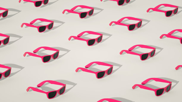 彩色背景上多副可爱的太阳镜图片下载