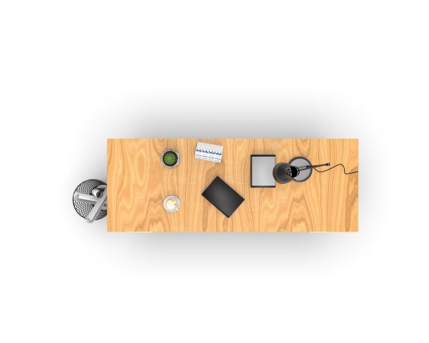 工作台工作台与配件俯视图3D渲染图片下载