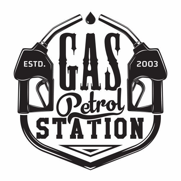 老式加油站的标志设计图片下载