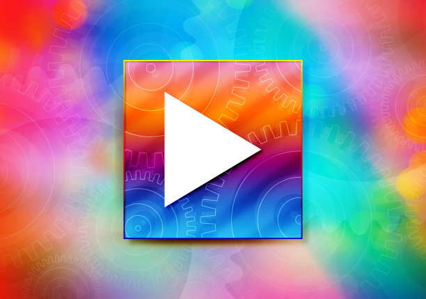 播放图标抽象彩色背景散景设计插图图片下载