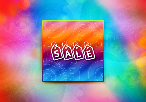 销售标签标签图标抽象彩色背景散景设计插图图片下载