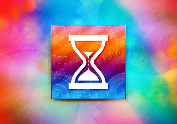 计时器和沙漏图标抽象彩色背景散景设计插图图片下载