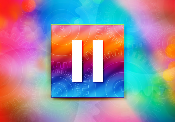 暂停图标抽象彩色背景散景设计插图图片下载