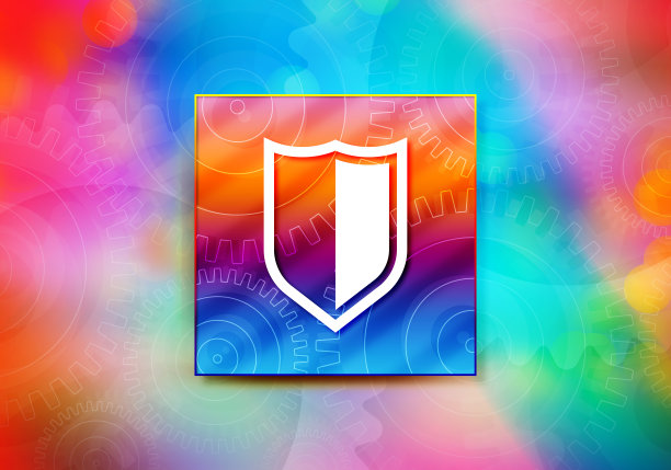盾牌图标抽象彩色背景散景设计插图图片下载