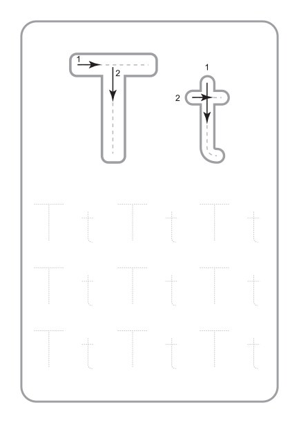 幼儿园追踪字母工作表单色追踪字母工作表在白色背景矢量插图图片下载