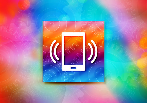 智能手机网络信号图标抽象彩色背景散景设计插图图片下载