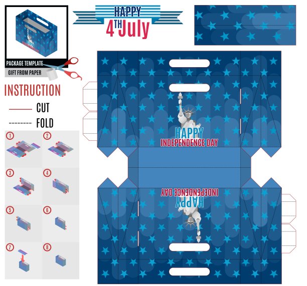 美国独立日模板打印包图片下载