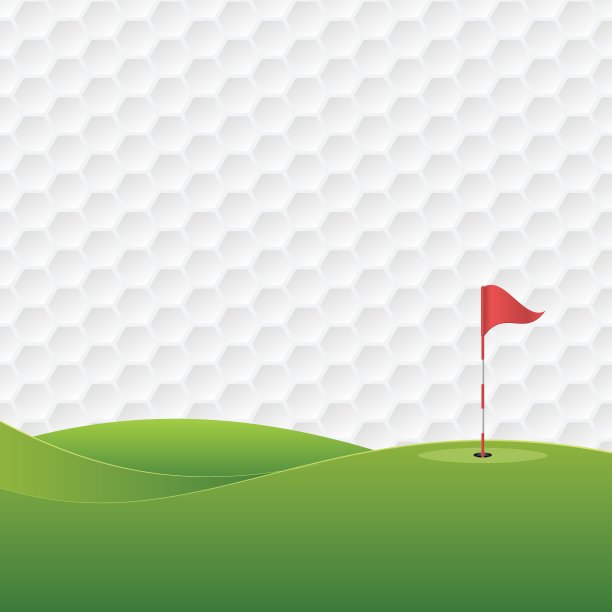高尔夫的背景。有洞有旗的高尔夫球场。图片下载