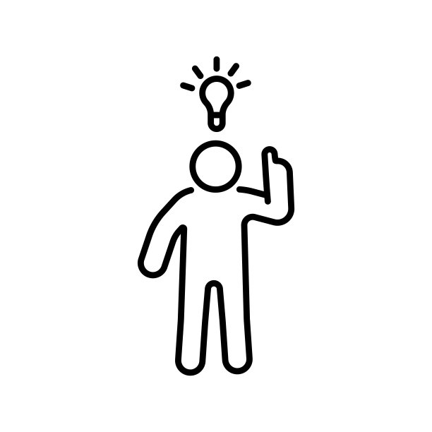 人有想法与灯泡上方的头部图标轮廓图片下载