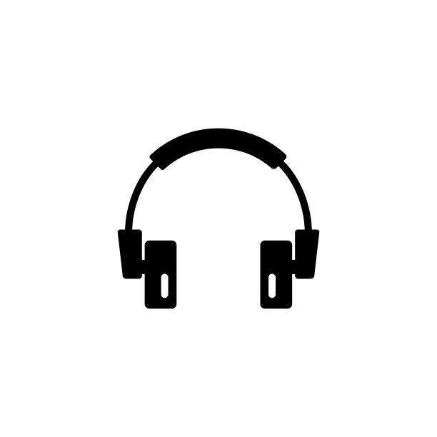 耳机图标在平面风格矢量应用程序，用户界面，网站。黑色图标矢量插图图片下载