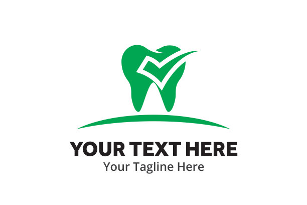 独特简约的牙科标志创意设计，以平面风格搭配色彩。牙科标志的创意设计，为牙科医生的身份和社区图片下载