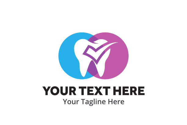 独特简约的牙科标志创意设计，以平面风格搭配色彩。牙科标志的创意设计，为牙科医生的身份和社区图片下载