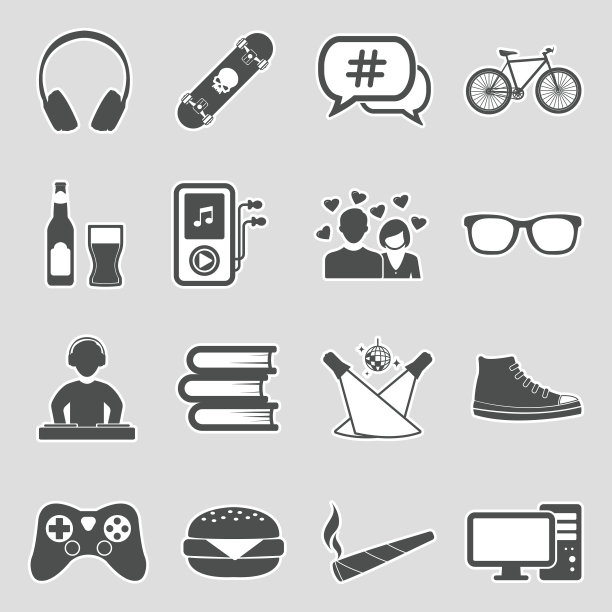 青少年的偶像。贴纸设计。矢量插图。图片下载