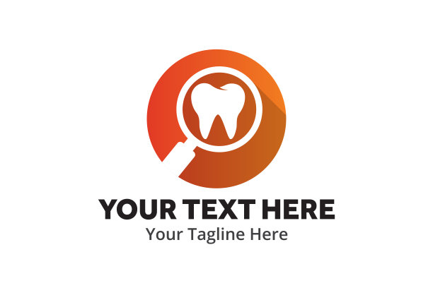独特简约的牙科标志创意设计，以平面风格搭配色彩。牙科标志的创意设计，为牙科医生的身份和社区图片下载