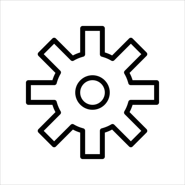 扁平风格齿轮矢量图标图片下载