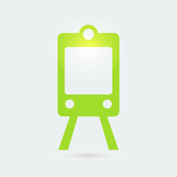 地铁图标,向量。生态交通。绿色技术图片下载