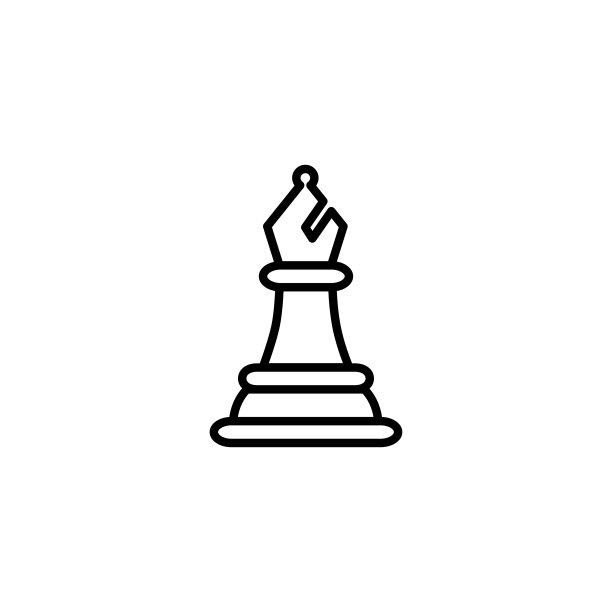 象棋主教线图标在平面风格矢量应用程序，UI，网站。黑色图标矢量插图图片下载