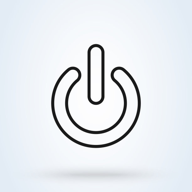 电源开关开关简单矢量。线条艺术现代图标设计插画。图片下载
