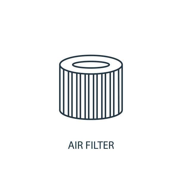 空气过滤器概念线图标。简单元素说明图片下载