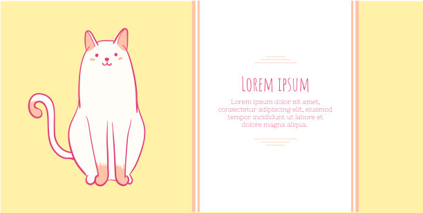 可爱的猫正在坐着。为宠物梳理或兽医设计模板图片下载