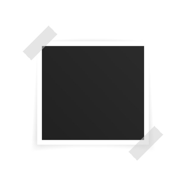 矢量相框模型设计。相框上的胶带隔离在白色背景上。矢量图图片下载