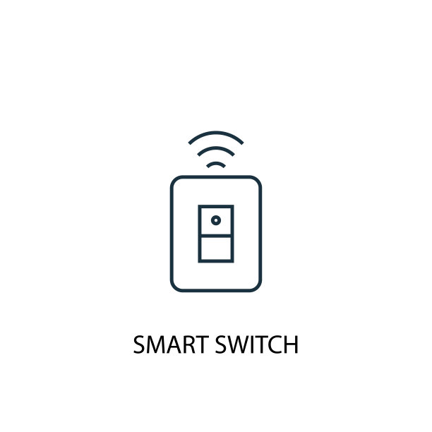 智能开关概念线图标。简单元素说明图片下载