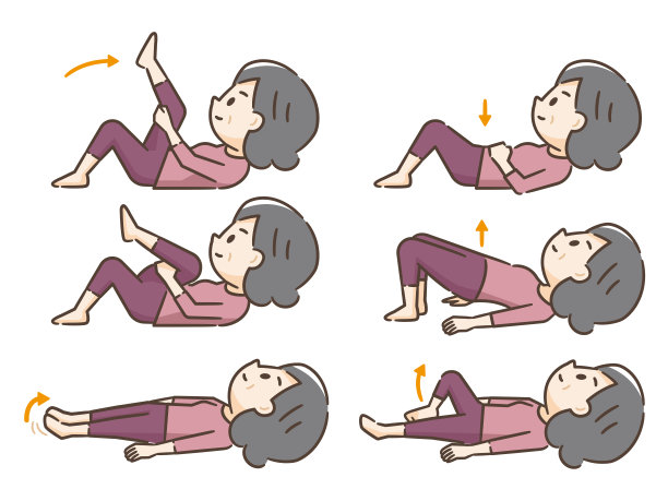 老年妇女躺着锻炼图片下载