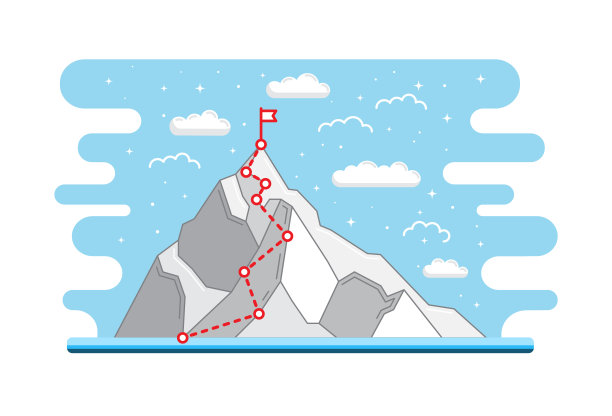 攀登顶峰的路线。商业之旅是通往成功的必经之路图片下载