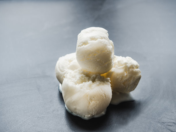 明亮，风味冰淇淋特写，俯视图图片下载