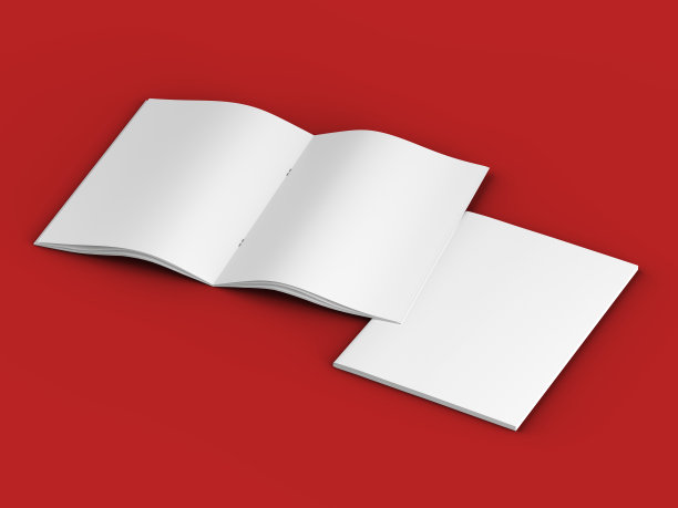 打开A4格式的杂志，垂直位置。图片下载