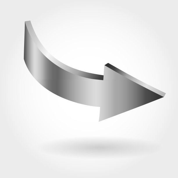 银色箭头和中性光背景图片下载