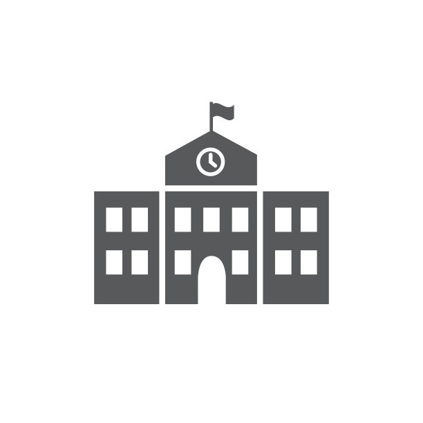 白色背景上的学校建筑图标图片下载