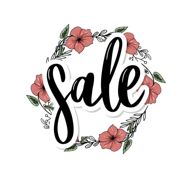 黑色字母:销售，手绘销售字母排印。手绘销售刻字标志。徽章，图标，横幅，标签，插图图片下载