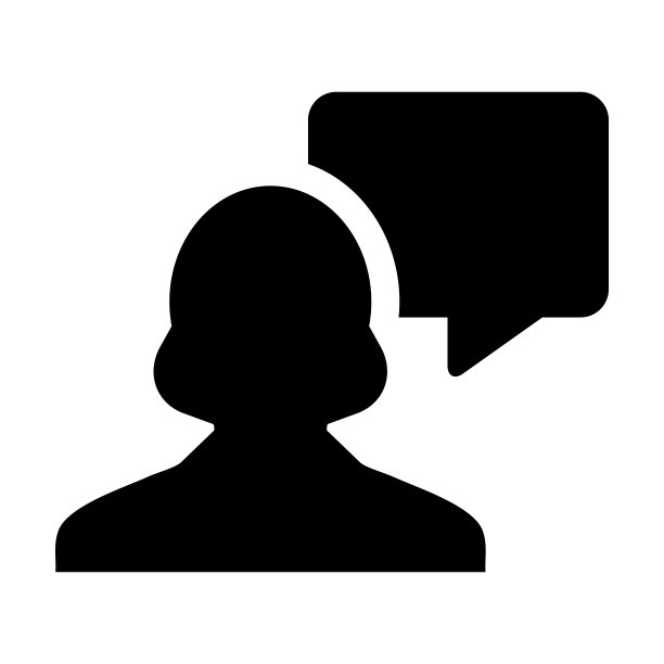 人物图标矢量女性人物头像与语音气泡符号用于讨论和信息的平面彩色象形文字图片下载