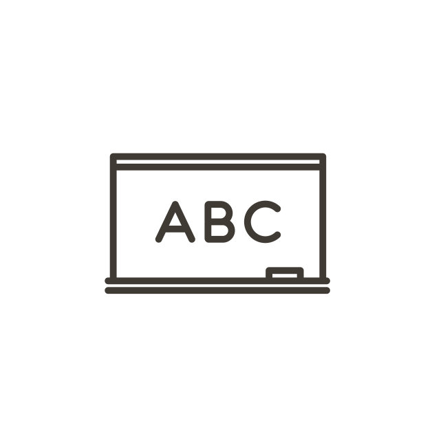 现代的极细线，一个学校董事会的图标，上面写着ABC。矢量大纲插图黑板的概念学习，学习，教学，知识，儿童教育图片下载