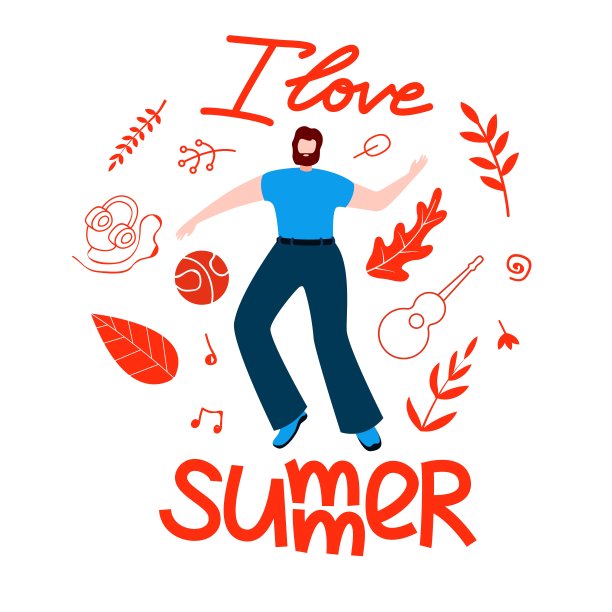 夏日男计划，我爱夏日卡通公寓。图片下载