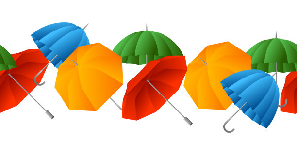 无缝图案用彩色伞。图片下载