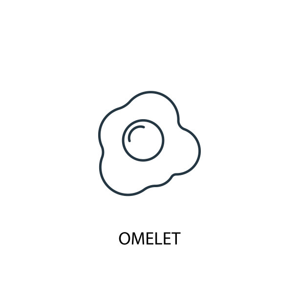 蛋卷概念线图标。简单元素说明。蛋卷概念轮廓符号设计源自美食集。可以用于网页和手机的UI/UX吗图片下载