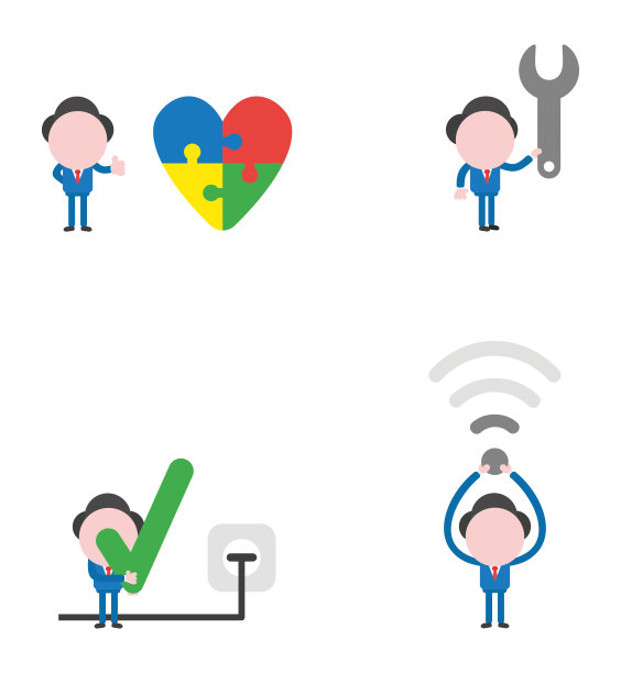 矢量插图商人字符集图片下载