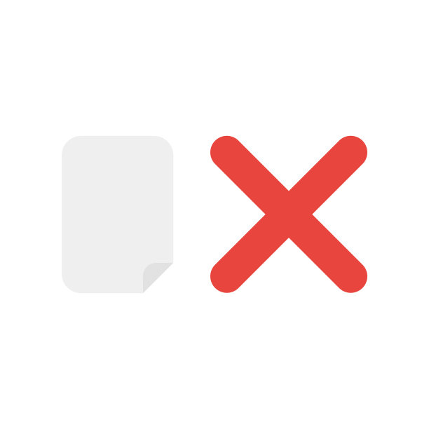 矢量图标概念的空白纸与x标记图片下载