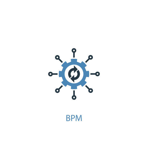 BPM概念双色图标：蓝色元素UI/UX设计图片下载