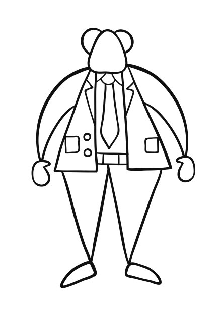 手绘矢量图的老板站。图片下载