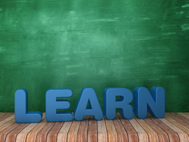 3D文字学习黑板背景- 3D渲染图片下载