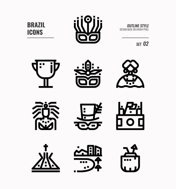 巴西线图标集2。图片下载