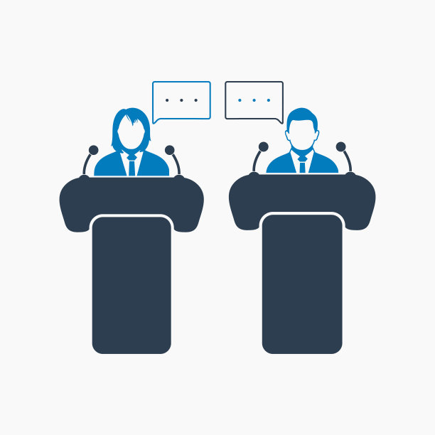 辩论图标。平面风格向量EPS。图片下载