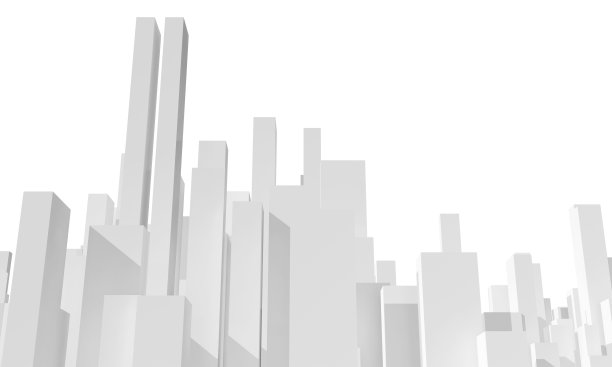 抽象的白色城市天际线孤立在白色图片下载