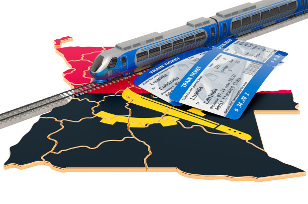 安哥拉火车旅行，概念。3D渲染孤立的白色背景图片下载