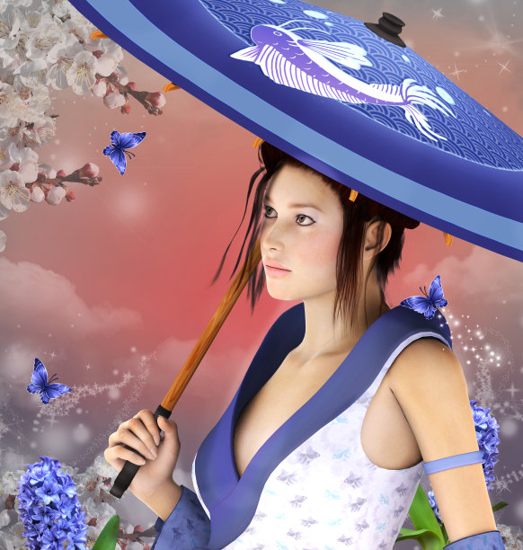 夏天的亚洲女孩图片下载