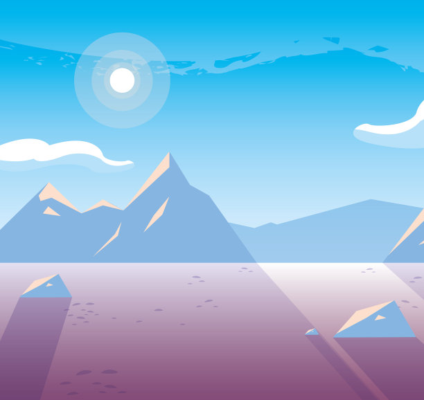 雪景自然场景图标图标矢量说明图片下载